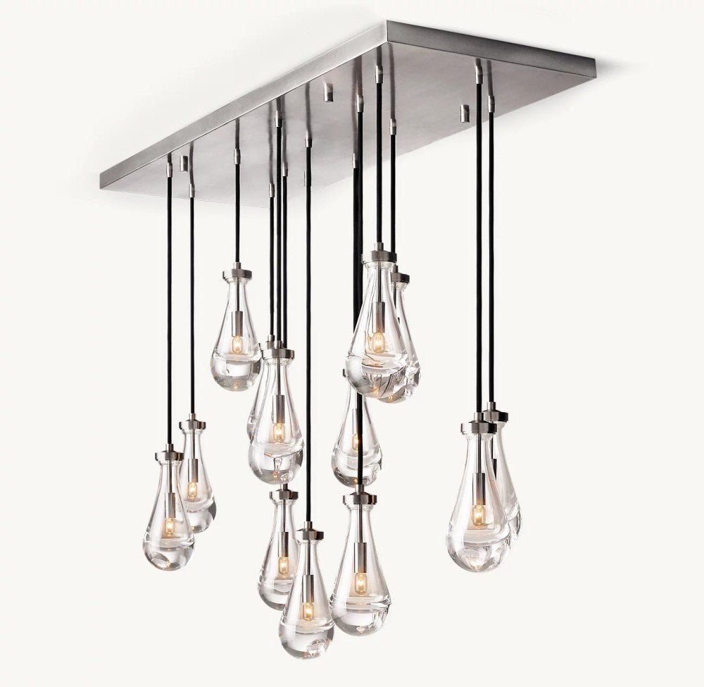 Raindrop Rectangular Chandelier 54" - Zelno Lighting