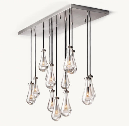 Raindrop Rectangular Chandelier 54" - Zelno Lighting
