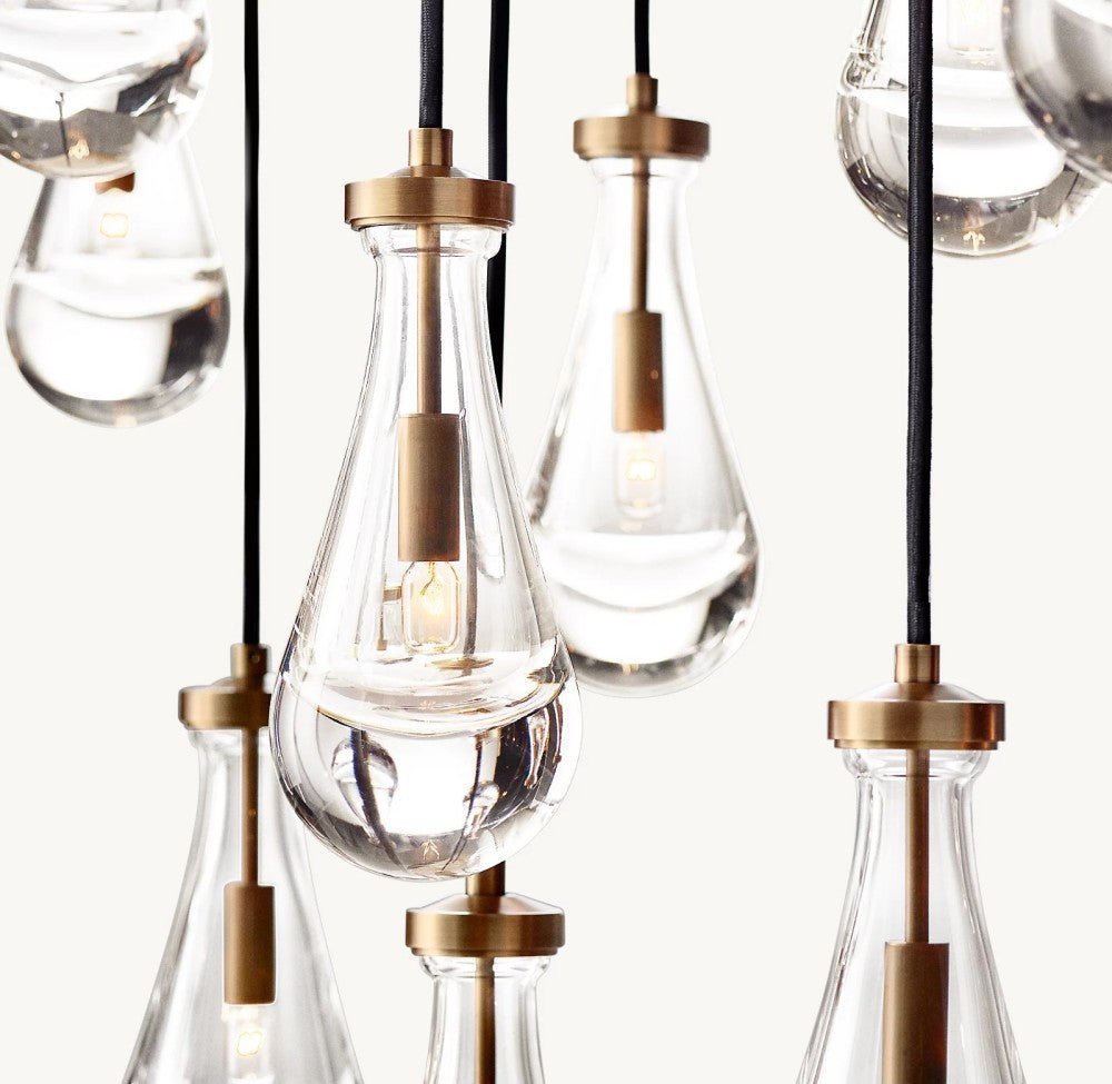 Raindrop Rectangular Chandelier 54" - Zelno Lighting
