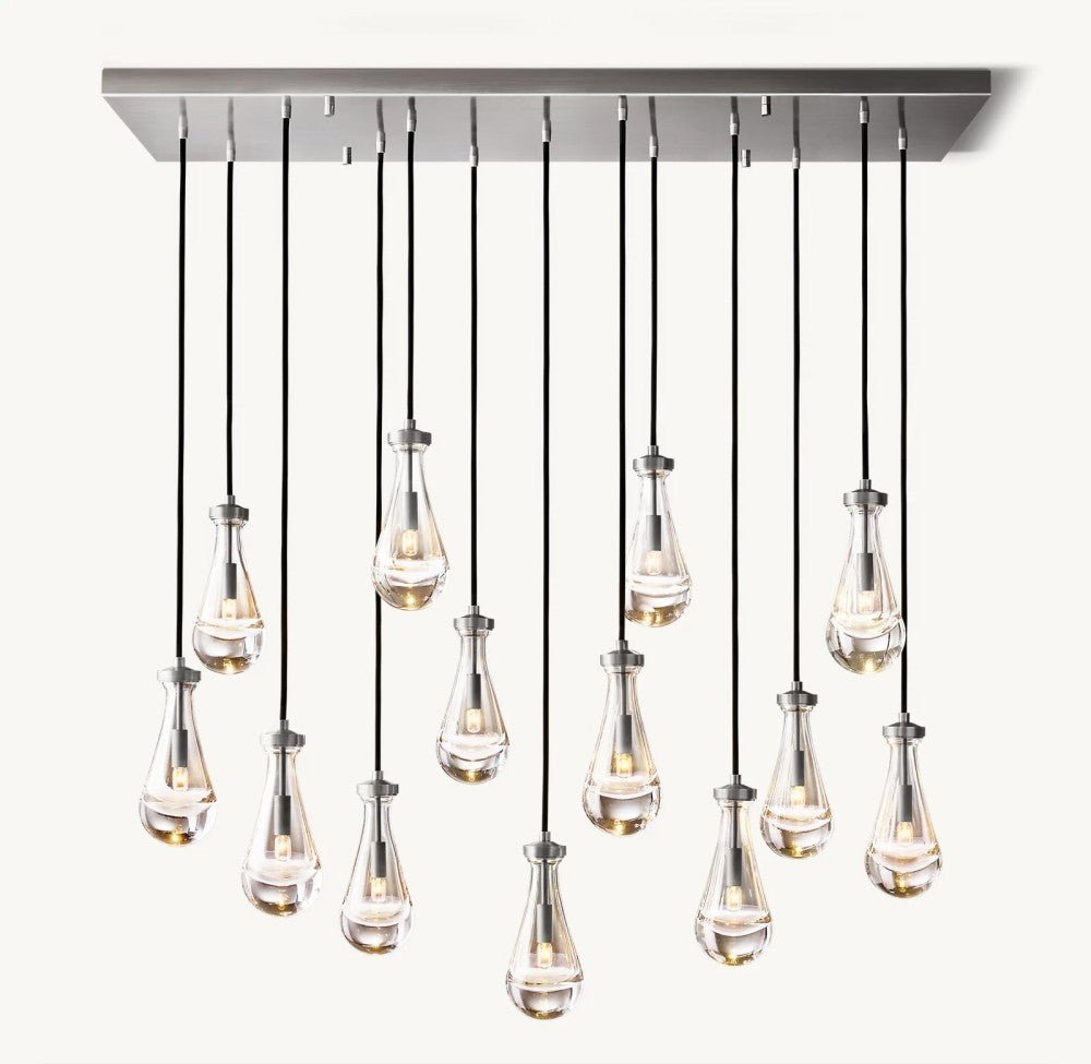 Raindrop Rectangular Chandelier 54" - Zelno Lighting