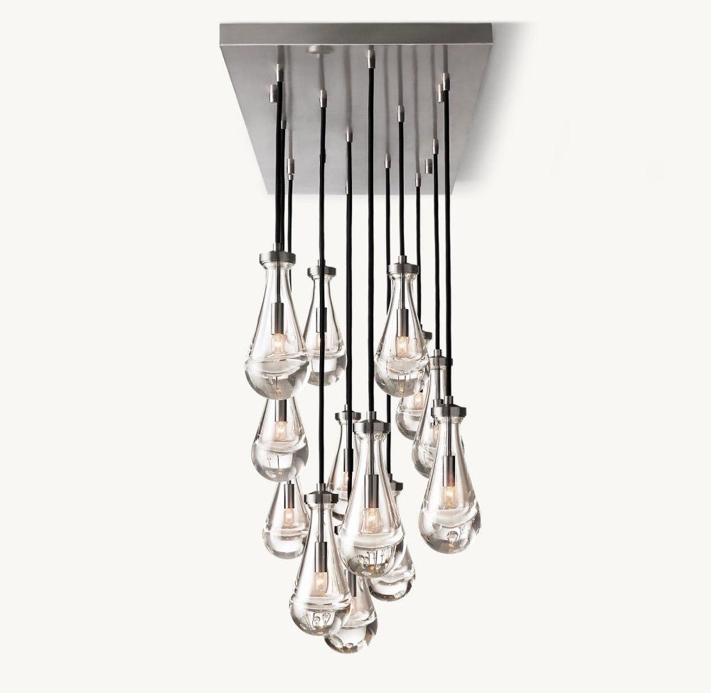 Raindrop Rectangular Chandelier 54" - Zelno Lighting