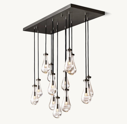 Raindrop Rectangular Chandelier 54" - Zelno Lighting