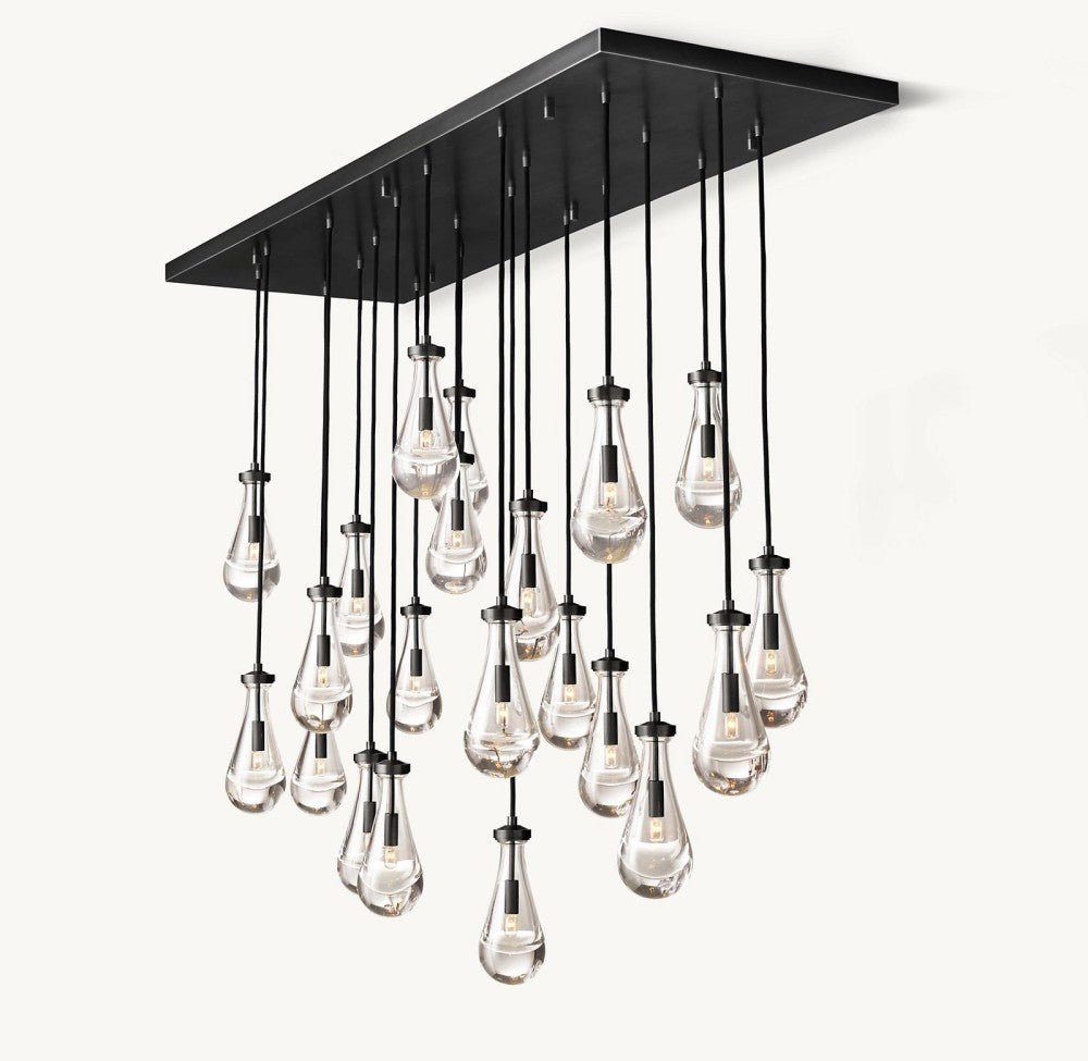 Raindrop Rectangular Chandelier 72" - Zelno Lighting