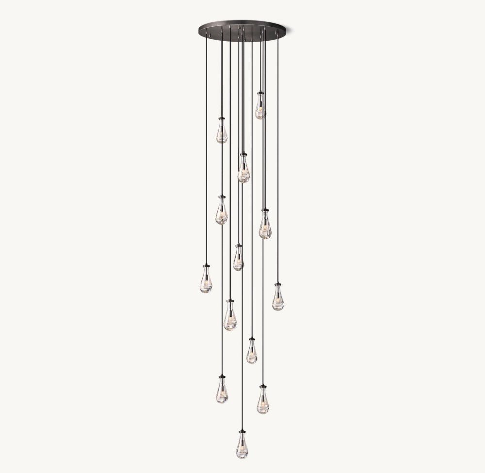 Raindrop Round Chandelier 36" - Zelno Lighting