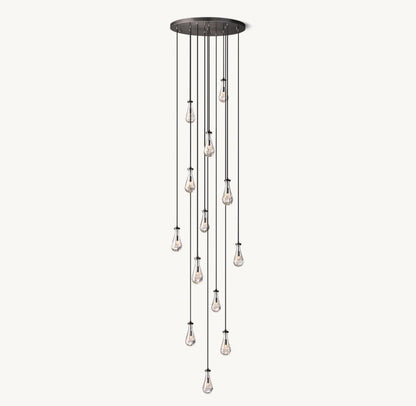Raindrop Round Chandelier 36" - Zelno Lighting