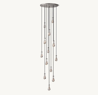Raindrop Round Chandelier 36" - Zelno Lighting