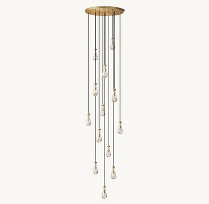 Raindrop Round Chandelier 36" - Zelno Lighting