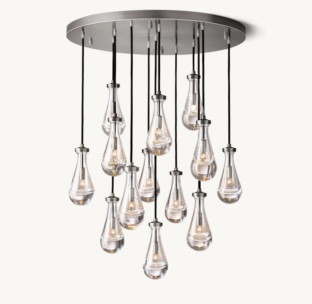 Raindrop Round Chandelier 36" - Zelno Lighting