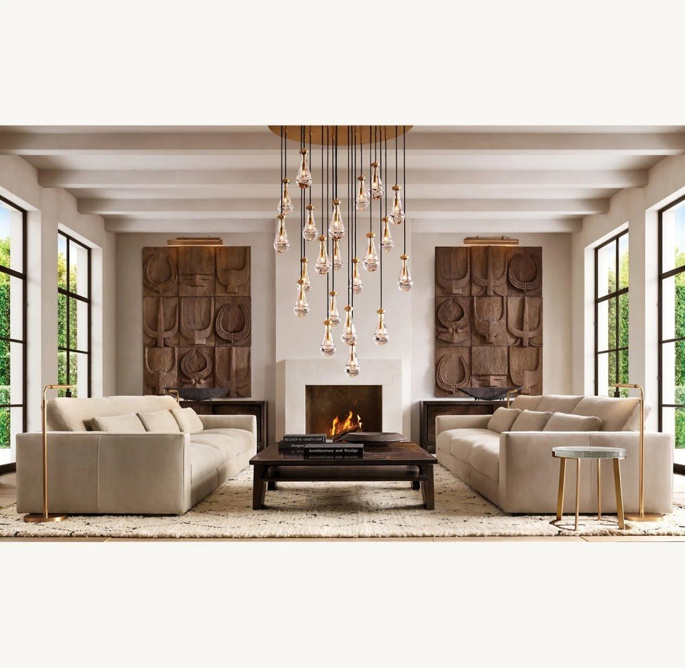 Raindrop Round Chandelier 36" - Zelno Lighting