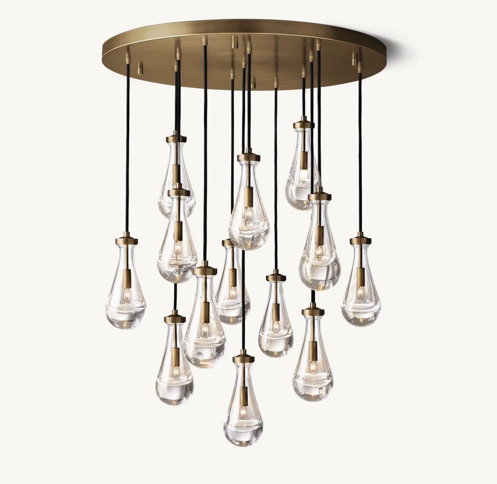 Raindrop Round Chandelier 36" - Zelno Lighting