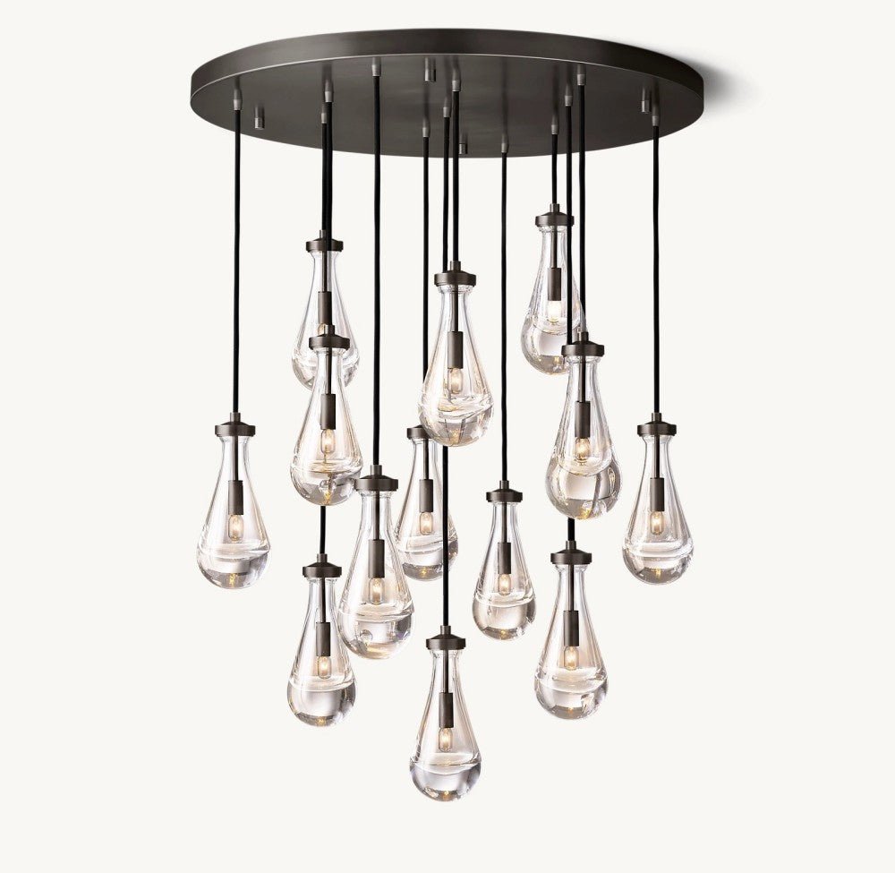 Raindrop Round Chandelier 36" - Zelno Lighting