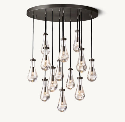 Raindrop Round Chandelier 36" - Zelno Lighting