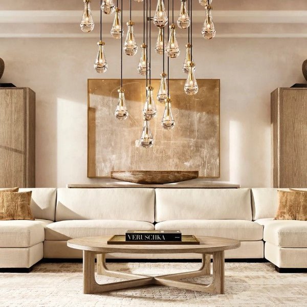 Raindrop Round Chandelier 47" - Zelno Lighting