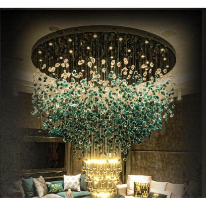 Rainfall Glass Gem Stone Chandelier - Zelno Lighting