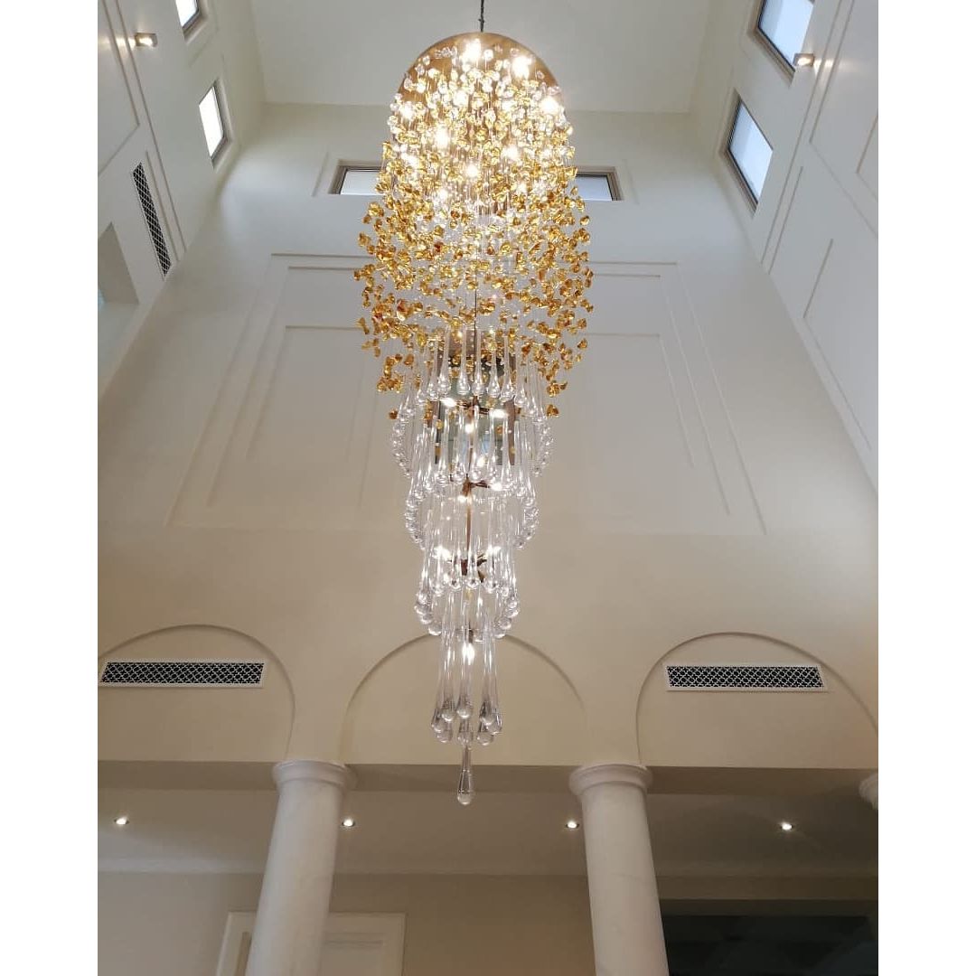 Rainfall Glass Gem Stone Chandelier - Zelno Lighting