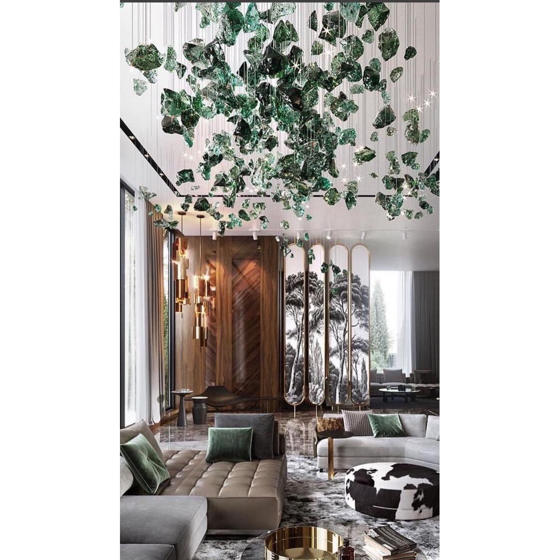 Rainfall Glass Gem Stone Chandelier - Zelno Lighting