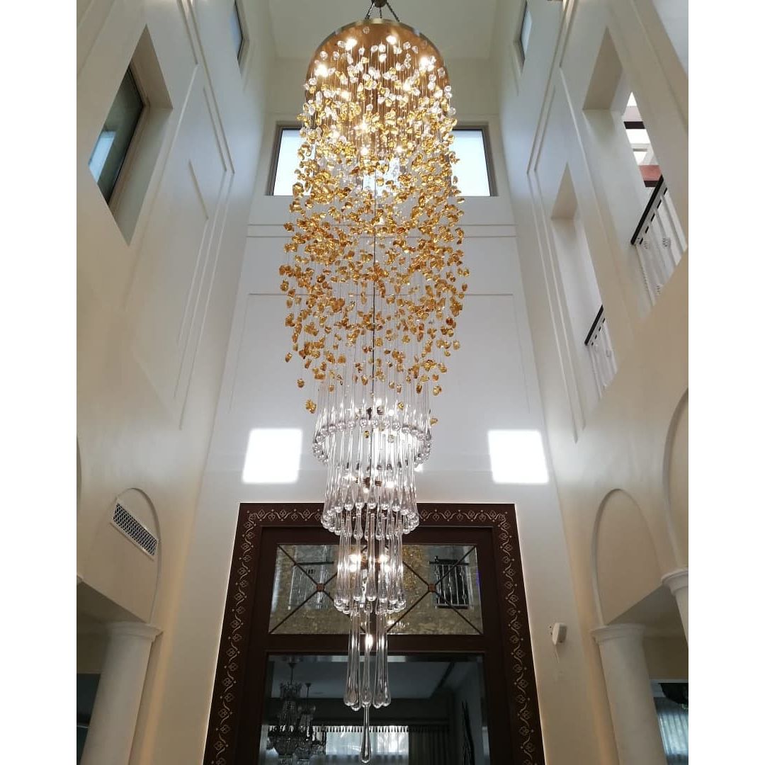Rainfall Glass Gem Stone Chandelier - Zelno Lighting