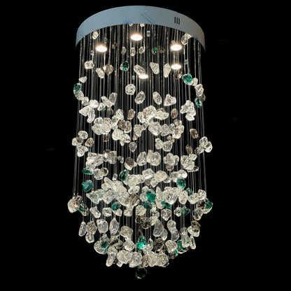 Rainfall Glass Gem Stone Chandelier - Zelno Lighting