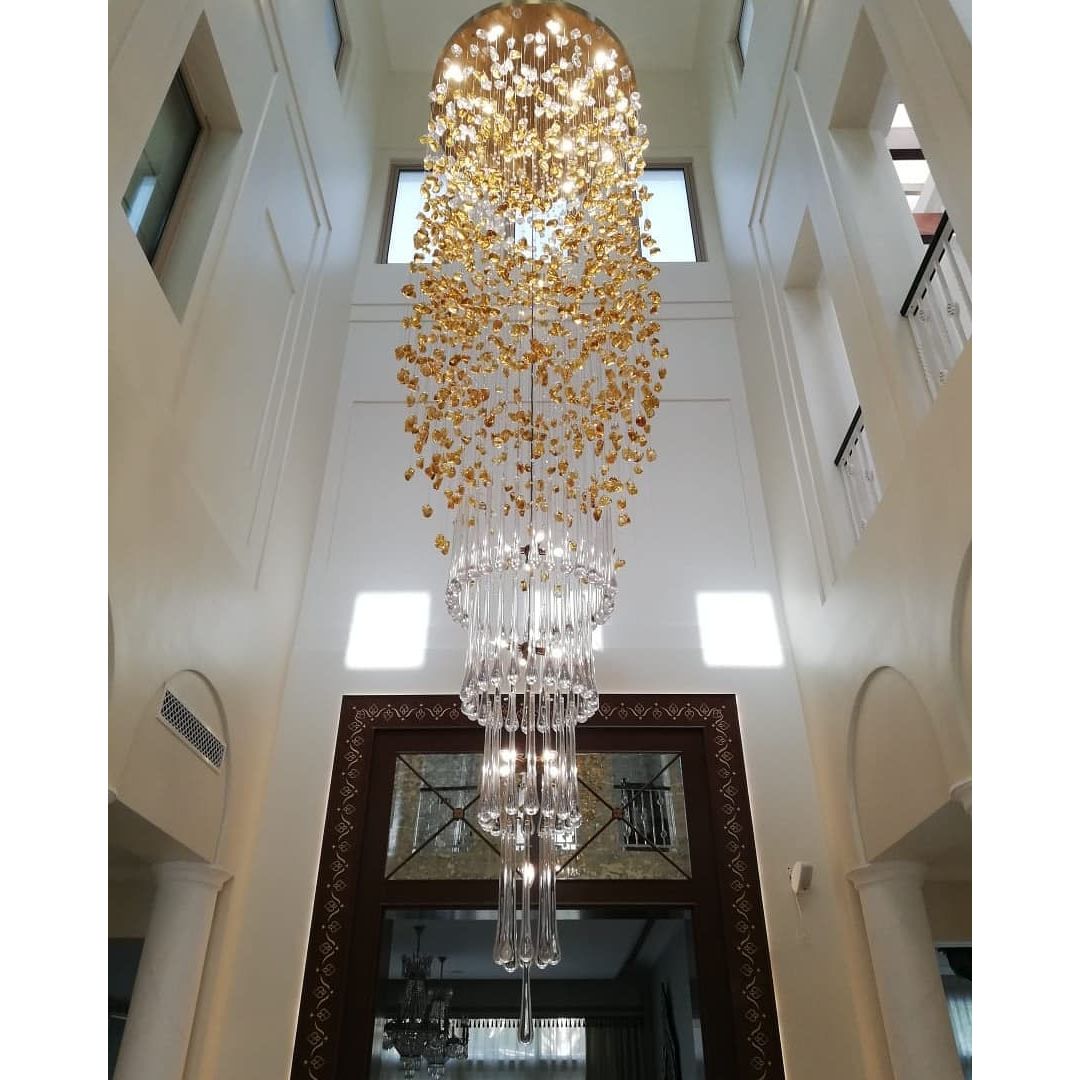 Rainfall Glass Gem Stone Chandelier - Zelno Lighting