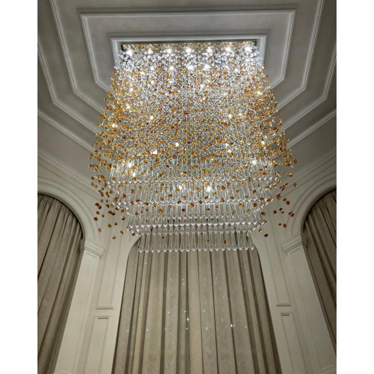 Rainfall Glass Gem Stone Chandelier - Zelno Lighting