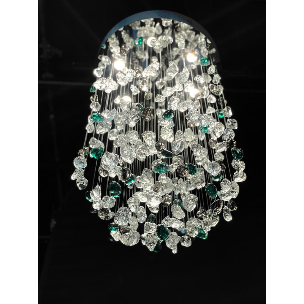 Rainfall Glass Gem Stone Chandelier - Zelno Lighting