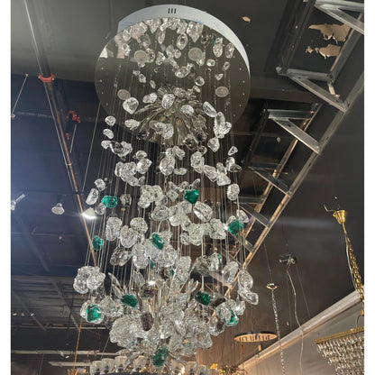 Rainfall Glass Gem Stone Chandelier - Zelno Lighting