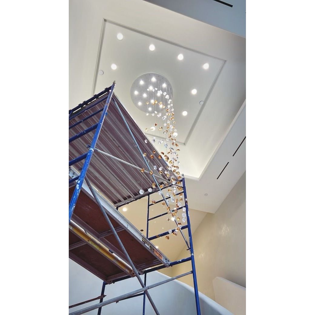 Rainfall Glass Gem Stone Chandelier - Zelno Lighting