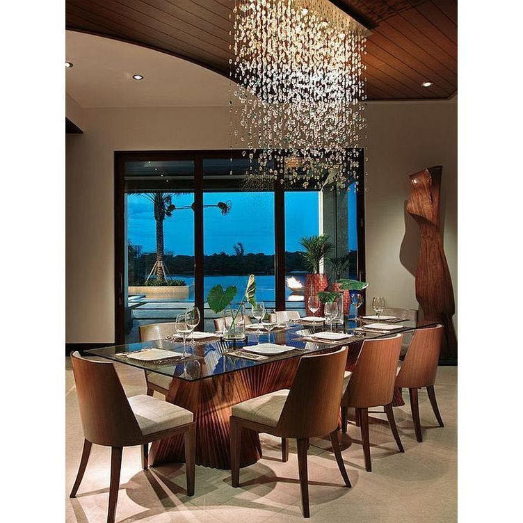 Rainfall Glass Gem Stone Chandelier - Zelno Lighting