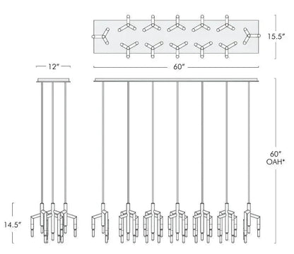 Ranti Linear Chandelier - Zelno Lighting