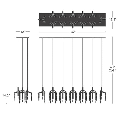 Ranti Linear Chandelier - Zelno Lighting
