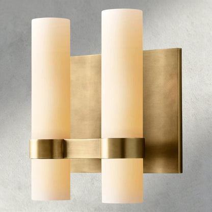 Ravay Milk Glass Double Sconce - Zelno Lighting