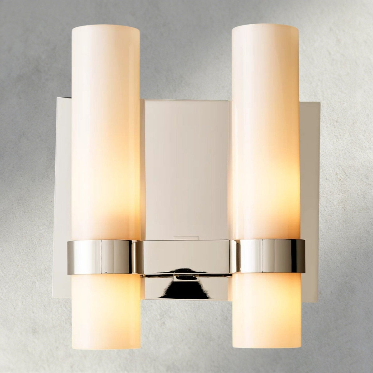 Ravay Milk Glass Double Sconce - Zelno Lighting