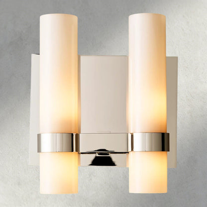 Ravay Milk Glass Double Sconce - Zelno Lighting