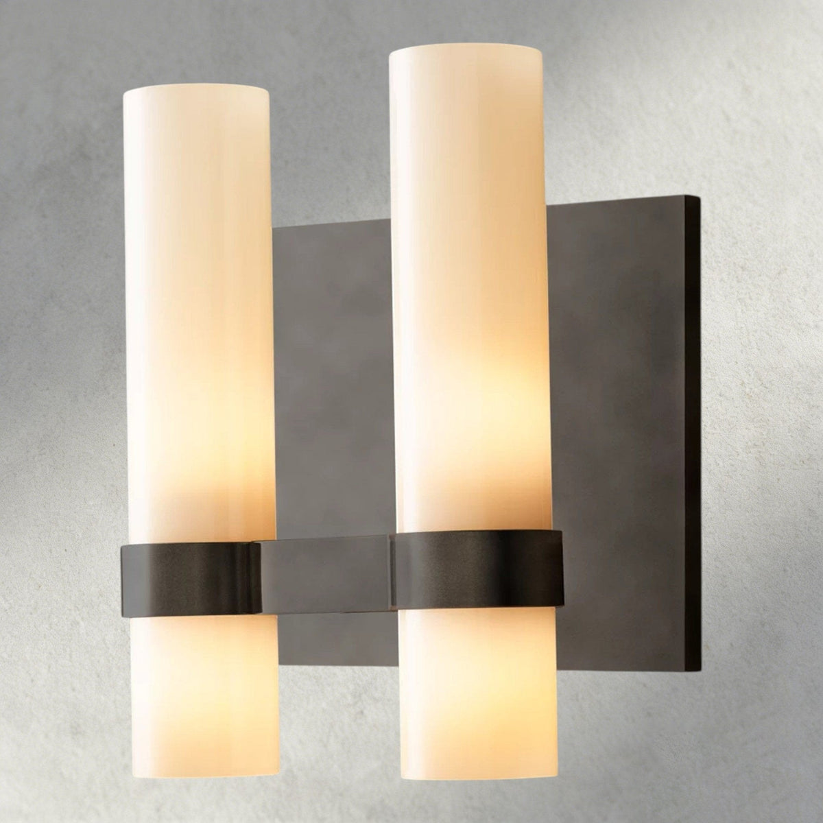 Ravay Milk Glass Double Sconce - Zelno Lighting