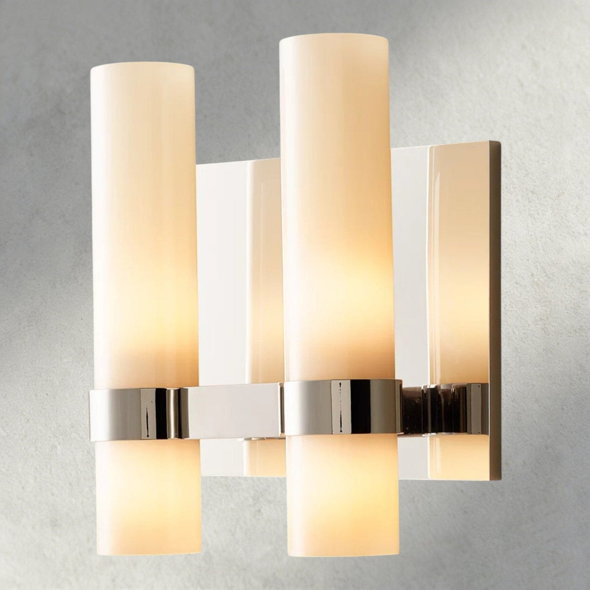 Ravay Milk Glass Double Sconce - Zelno Lighting