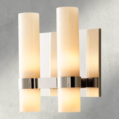 Ravay Milk Glass Double Sconce - Zelno Lighting