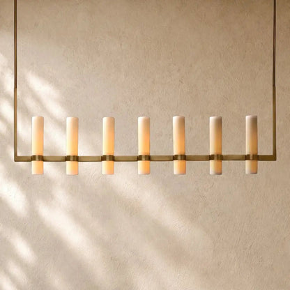 Ravella Linear Milk Glass Chandelier - Zelno