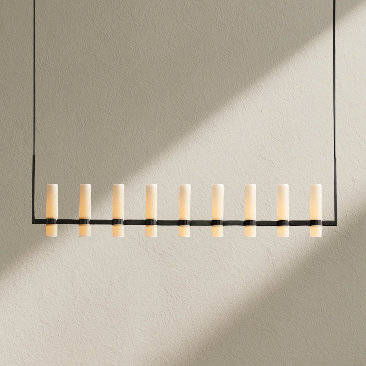 Ravfz Linear Milk Glass Chandelier - Zelno