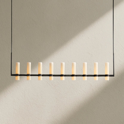Ravfz Linear Milk Glass Chandelier - Zelno