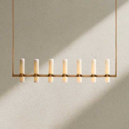 Ravfz Linear Milk Glass Chandelier - Zelno