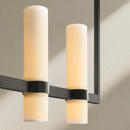 Ravfz Linear Milk Glass Chandelier - Zelno