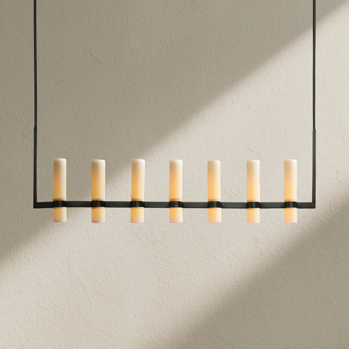 Ravfz Linear Milk Glass Chandelier - Zelno