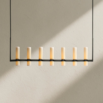 Ravfz Linear Milk Glass Chandelier - Zelno