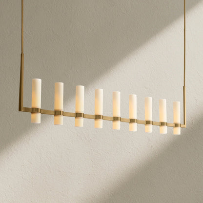 Ravfz Linear Milk Glass Chandelier - Zelno