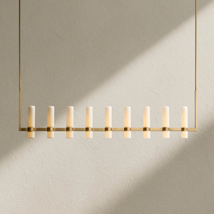 Ravfz Linear Milk Glass Chandelier - Zelno