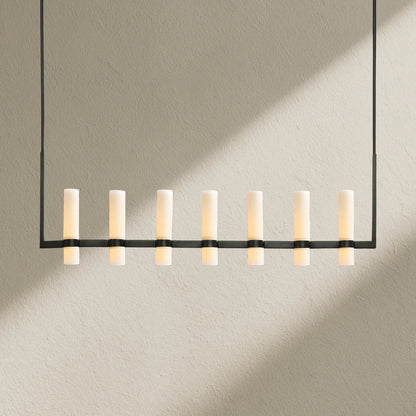Ravfz Linear Milk Glass Chandelier - Zelno