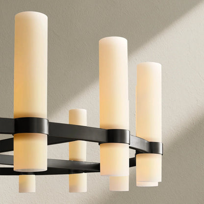 Ravfz Round Milk Glass Chandelier - Zelno