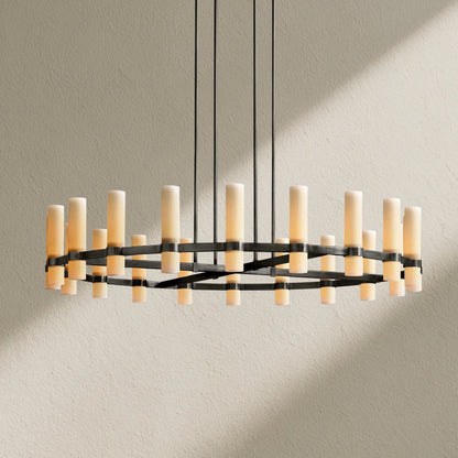 Ravfz Round Milk Glass Chandelier - Zelno