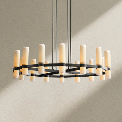 Ravfz Round Milk Glass Chandelier - Zelno