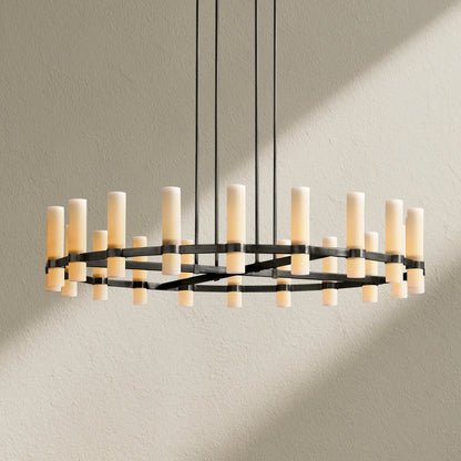 Ravfz Round Milk Glass Chandelier - Zelno
